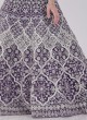 Purple Embroidered Gown With Dupatta